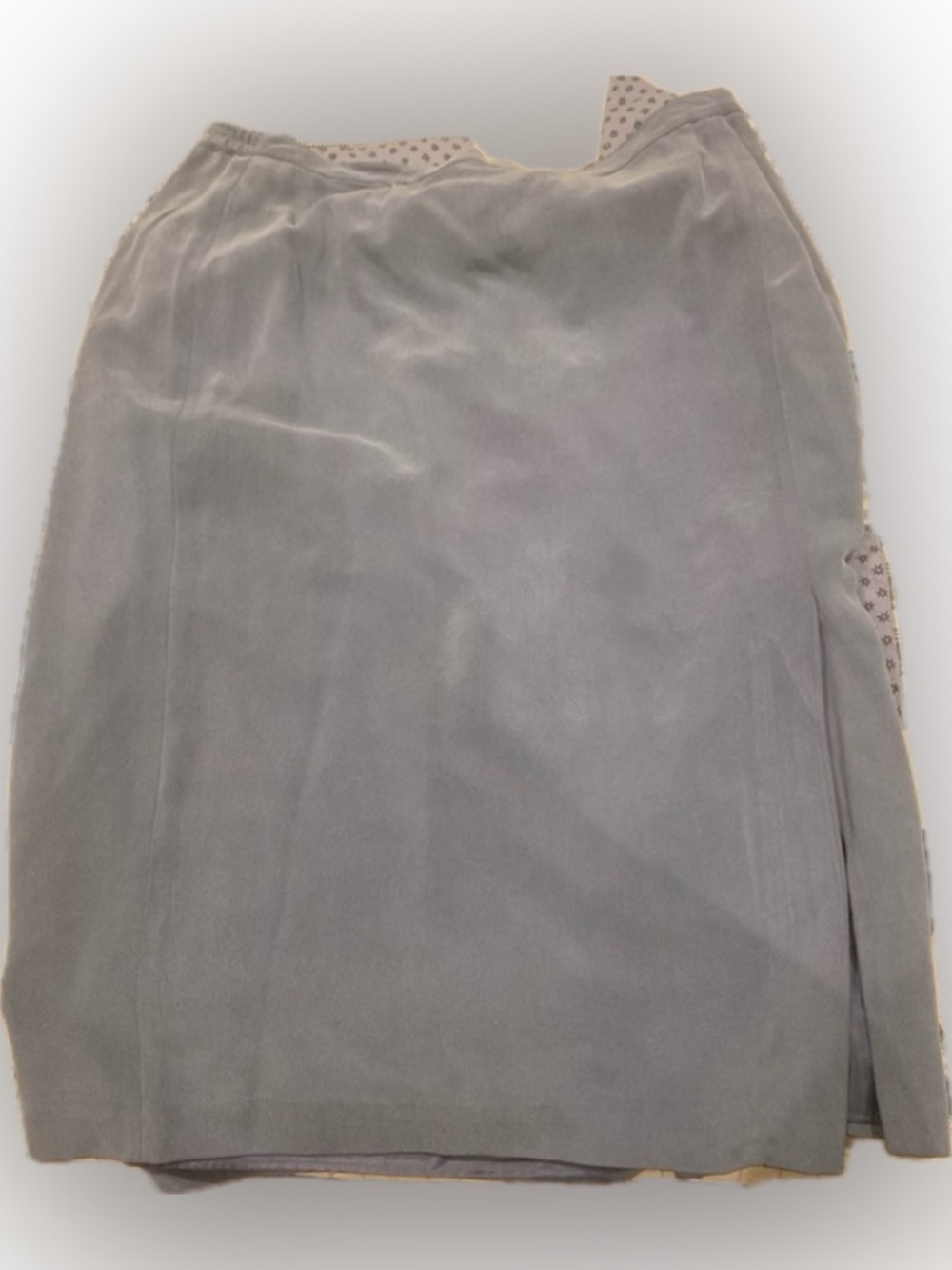 Elegant Gray Silk Skirt